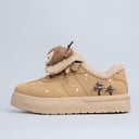 Cozy Sleepy Reindeer Chunky Beige Foldover Shoes - Women's Reindeer Bobo's House 