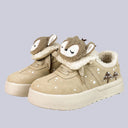 Cozy Sleepy Reindeer Chunky Beige Mid Top Shoes - Women's Reindeer Bobo's House US 5 | EU 35 