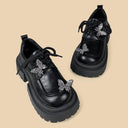 Crystal Butterfly Dark Kawaii Platform Oxford Shoes - Women's Butterfly Bobo's House 