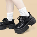 Crystal Butterfly Dark Kawaii Platform Oxford Shoes - Women's Butterfly Bobo's House 