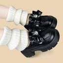 Cursed Bunny Bow Sherpa Platform Loafers - Women's Bunny Bobo's House 