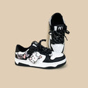 Cute Heart Neko Chunky Black Shoes - Unisex Cat Bobo's House 