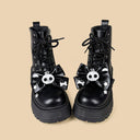 Dark Angel Skull Dark Kawaii Platform Boots - Women's Skeleton Bobo's House 