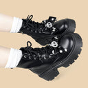 Dark Angel Skull Dark Kawaii Platform Boots - Women's Skeleton Bobo's House 