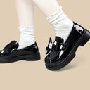 Dark Cross Cat Black Patent Platform Loafers - Women's Cat Bobo's House 