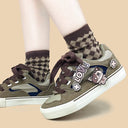 Dark Demon Cat Love Low Top Mesh Sneakers - Unisex Demon Bobo's House 