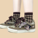 Dark Demon Cat Love Low Top Mesh Sneakers - Unisex Demon Bobo's House 