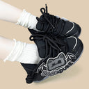 Dark Duke Gothic Bat Chunky Black Sneakers – Unisex Bat Bobo's House 