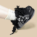 Dark Kawaii Capsule Cat Chunky Black Sneakers – Unisex Cat Bobo's House 