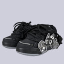 Dark Kawaii Capsule Cat Chunky Black Sneakers – Unisex Cat Bobo's House 