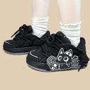 Dark Kawaii Capsule Cat Chunky Black Sneakers – Unisex Cat Bobo's House 