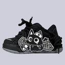 Dark Kawaii Capsule Cat Chunky Black Sneakers – Unisex Cat Bobo's House M 3.5 | W 5.5 | EU 36 