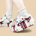 Dark Kawaii Crimson Splatter Handpainted Chunky Sneakers – Women's Bobo's House 