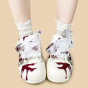 Dark Kawaii Crimson Splatter Handpainted Chunky Sneakers – Women's Bobo's House 