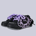 Dark Kawaii Demon Purple Lace Chunky Black Sneakers – Unisex Demon Bobo's House 