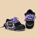 Dark Kawaii Demon Purple Lace Chunky Black Sneakers – Unisex Demon Bobo's House 