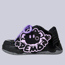 Dark Kawaii Demon Purple Lace Chunky Black Sneakers – Unisex Demon Bobo's House M 3.5 | W 5.5 | EU 36 