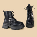 Dark Kawaii Ghost Charm Platform Boots - Women's Ghost Bobo's House 