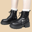 Dark Kawaii Ghost Charm Platform Boots - Women's Ghost Bobo's House 