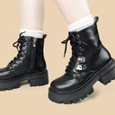 Dark Kawaii Ghost Charm Platform Boots - Women's Ghost Bobo's House 