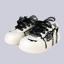 Dark Kawaii Ink Rose Handpainted Chunky Sneakers – Women's Floral Bobo's House 