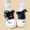 Dark Kawaii Ink Rose Handpainted Chunky Sneakers – Women's Floral Bobo's House 