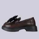 Dark Teddy Bow Chocolate Platform Loafers - Women's Bear Bobo's House 