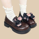 Dark Teddy Bow Chocolate Platform Loafers - Women's Bear Bobo's House 