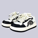 Dino Rawr Black and White Casual Sneakers – Unisex Dinosaur Bobo's House 