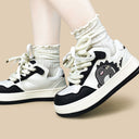 Dino Rawr Black and White Casual Sneakers – Unisex Dinosaur Bobo's House 