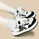 Dino Rawr Black and White Casual Sneakers – Unisex Dinosaur Bobo's House 