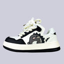 Dino Rawr Black and White Casual Sneakers – Unisex Dinosaur Bobo's House M 3 | W 5 | EU 35 