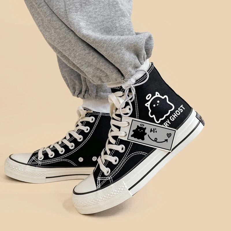 Fairy Ghost High Top Canvas Shoes - Unisex 0 Bobo&#39;s House 