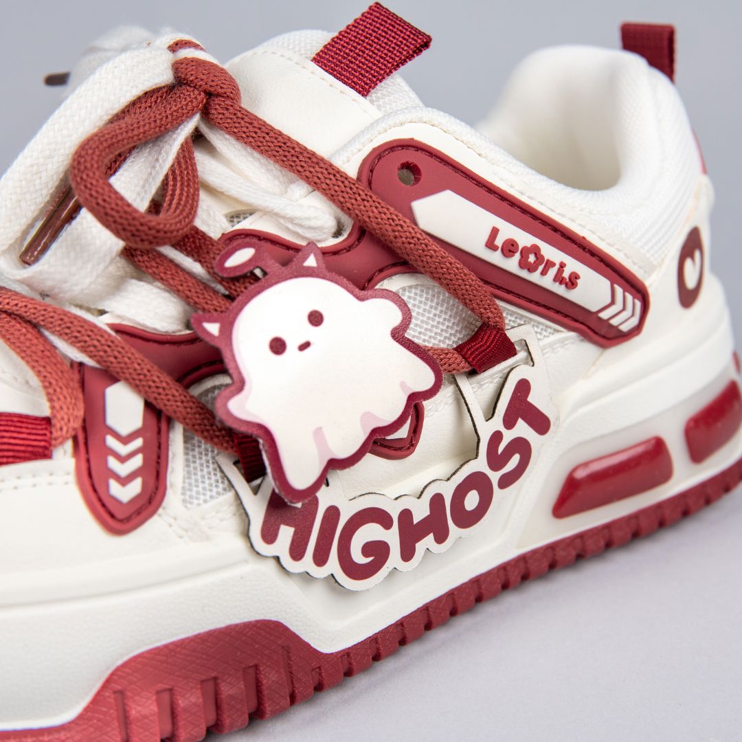 Friendly Ghost Chunky Casual Red Sneakers - Unisex Ghost Bobo's House M 3 | W 5 | EU 35 