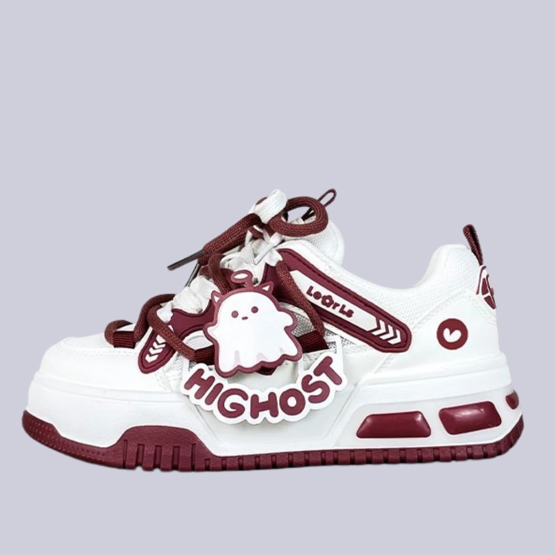 Friendly Ghost Chunky Casual Red Sneakers - Unisex Ghost Bobo's House M 3 | W 5 | EU 35 