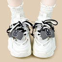 Gingham Bunny Dark Coquette Kawaii Chunky Sneakers – Unisex Bunny Bobo's House 