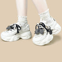 Gingham Bunny Dark Coquette Kawaii Chunky Sneakers – Unisex Bunny Bobo's House 