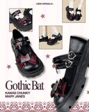 Gothic Bat Kawaii Chunky Mary Janes – Women's Bat Bobo's House 
