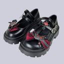 Gothic Bat Kawaii Chunky Mary Janes – Women's Bat Bobo's House Crimson Bat US 5 | EU 35 