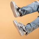 Hand Painted Bold Contrast Casual White Shoes - Unisex Bobo's House 