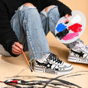 Hand Painted Bold Contrast Casual White Shoes - Unisex Bobo's House 
