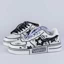 Hand Painted Bold Contrast Casual White Shoes - Unisex Bobo's House 