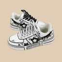 Hand Painted Bold Contrast Casual White Shoes - Unisex Bobo's House 