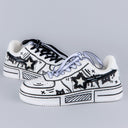 Hand Painted Bold Contrast Casual White Shoes - Unisex Bobo's House 