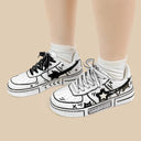 Hand Painted Bold Contrast Casual White Shoes - Unisex Bobo's House 