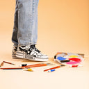 Hand Painted Bold Contrast Casual White Shoes - Unisex Bobo's House 