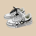 Hand Painted Bold Contrast Casual White Shoes - Unisex Bobo's House 