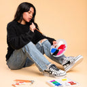 Hand Painted Bold Contrast Casual White Shoes - Unisex Bobo's House 