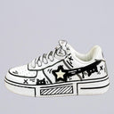 Hand Painted Bold Contrast Casual White Shoes - Unisex Bobo's House M 3.5 | W 5.5 | EU 36 