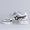 Hand Painted Bold Contrast Casual White Shoes - Unisex Bobo's House M 3.5 | W 5.5 | EU 36 